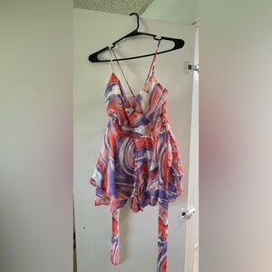 Juniors Multicolor Swirl Pattern Romper